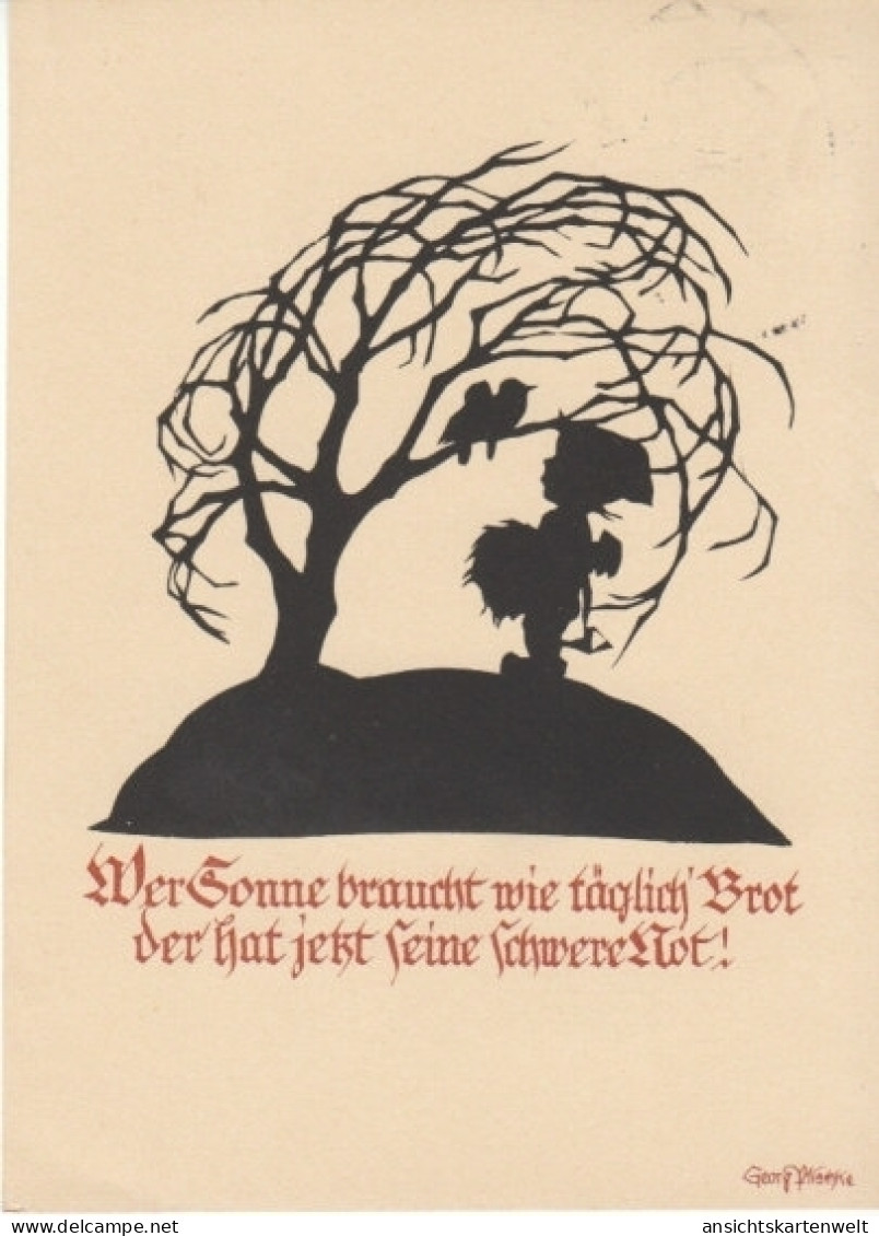 GEORG PLISCHKE Silhouette Mit Spruch Bahnpgl1932 #28.278 - Ohne Zuordnung