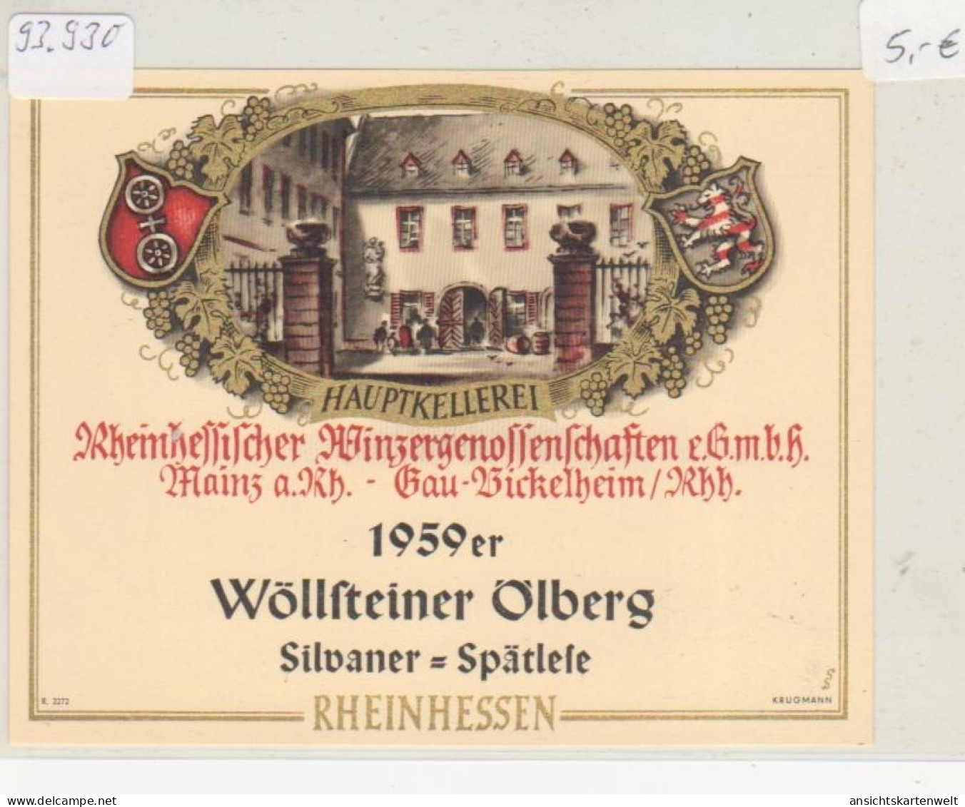 1959er Wöllsteiner Ölberg #93.930 - Publicité