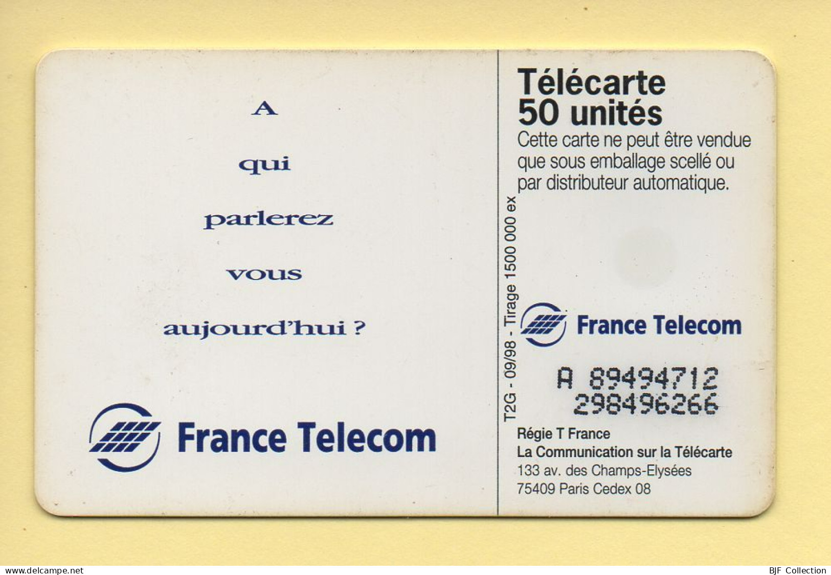 Télécarte 1998 : Publi Plage / 50 Unités (voir Puce Et Numéro Au Dos) - 1998