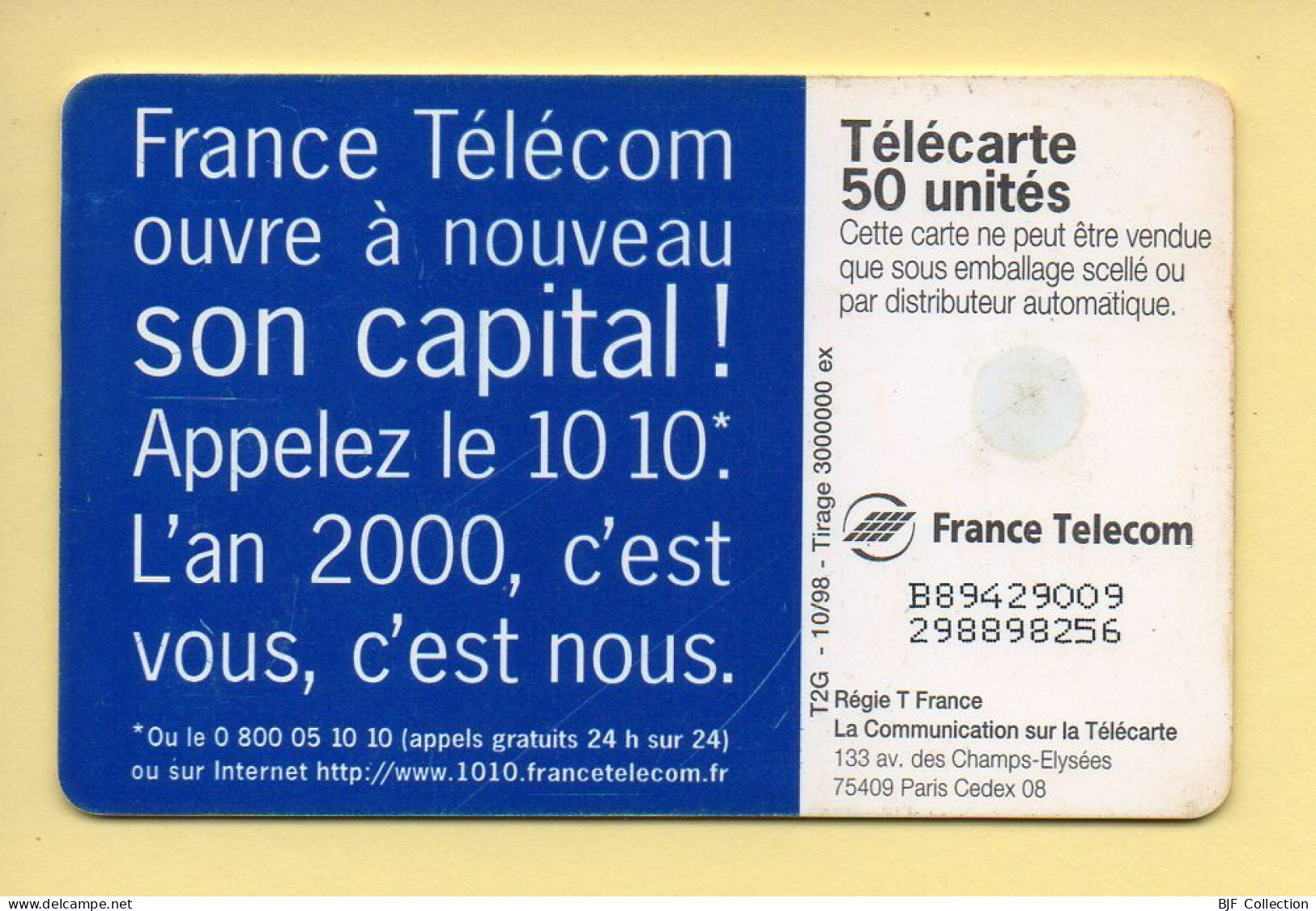 Télécarte 1998 : Ouverture Du Capital / 50 Unités (voir Puce Et Numéro Au Dos) - 1998