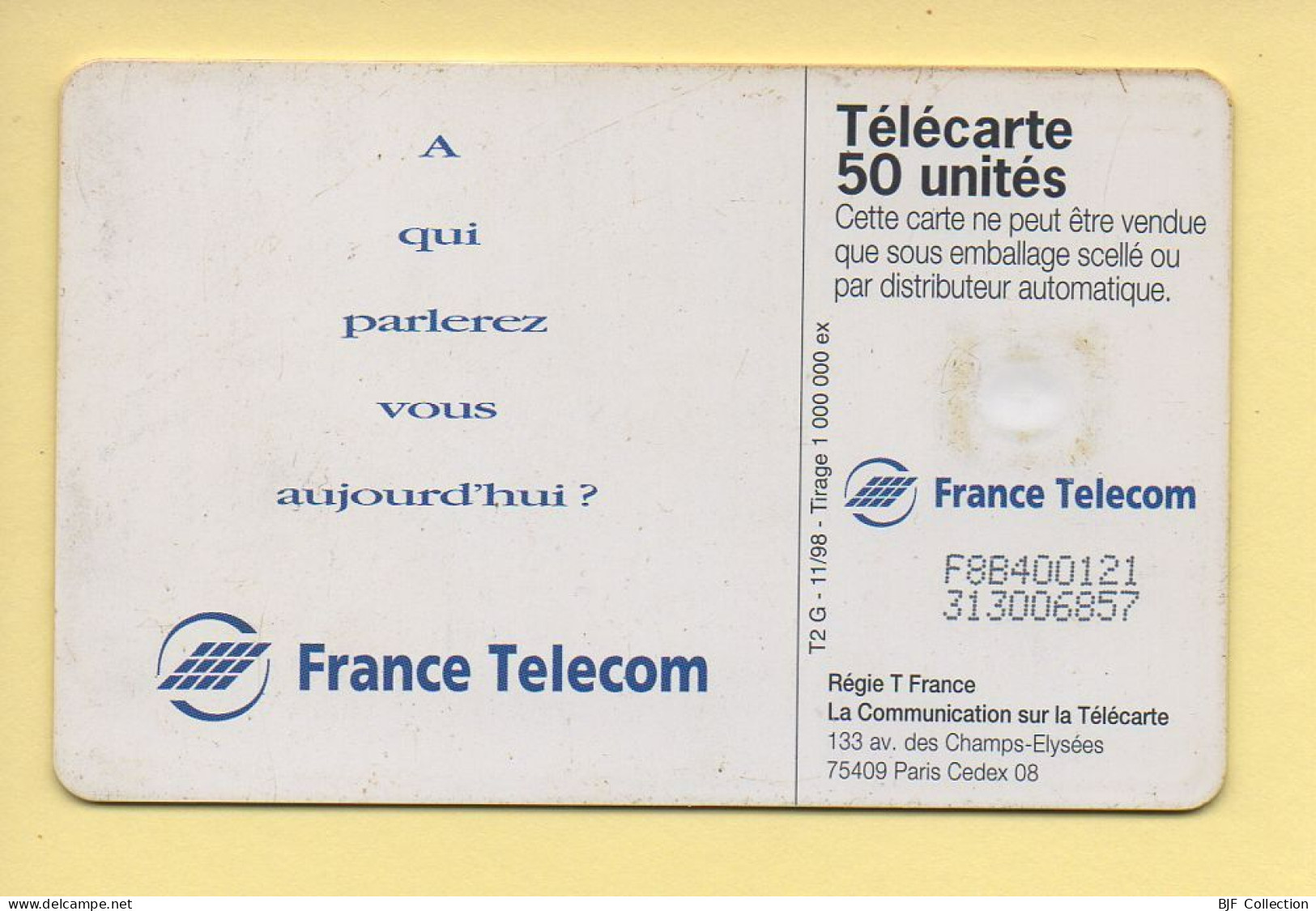 Télécarte 1998 : Publi Dame Agée / 50 Unités (voir Puce Et Numéro Au Dos) - 1998