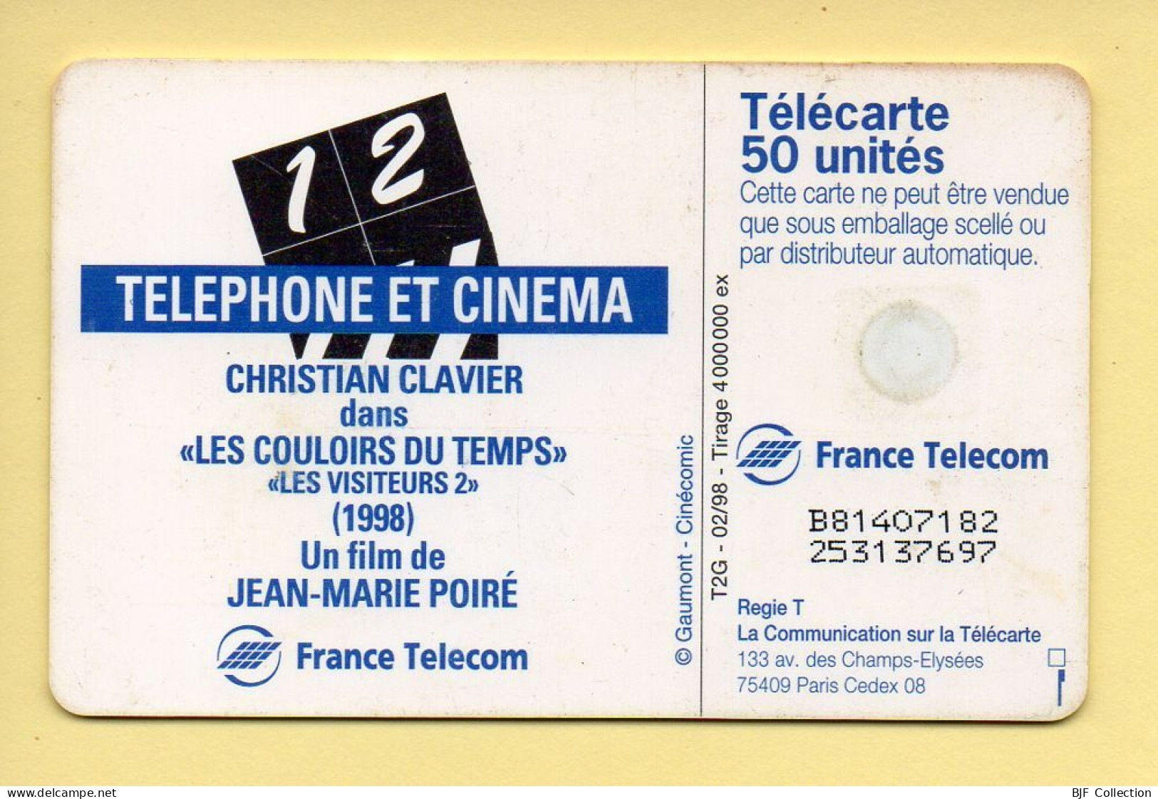 Télécarte 1998 : Christian Clavier / 50 Unités (voir Puce Et Numéro Au Dos) - 1998