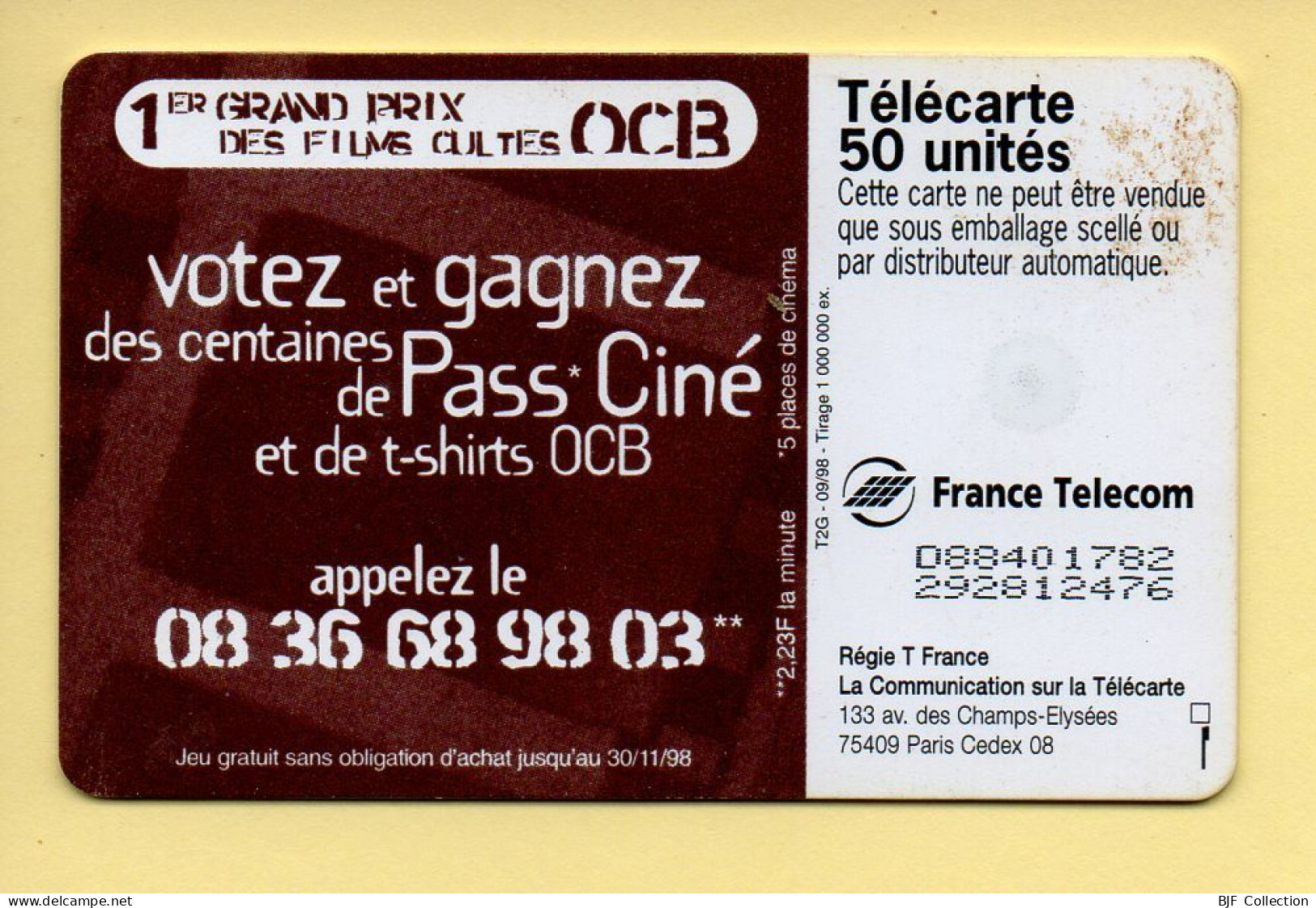 Télécarte 1998 : O C B / 50 Unités (voir Puce Et Numéro Au Dos) - 1998