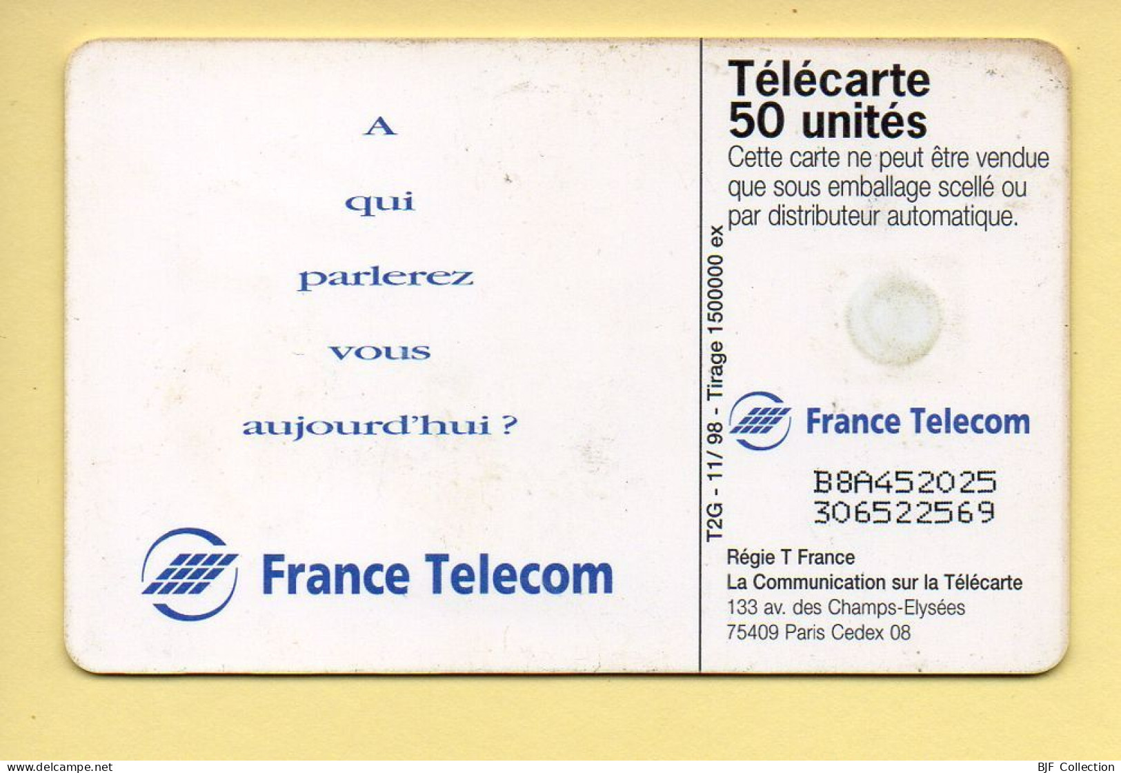 Télécarte 1998 : Publi Couple / 50 Unités (voir Puce Et Numéro Au Dos) - 1998