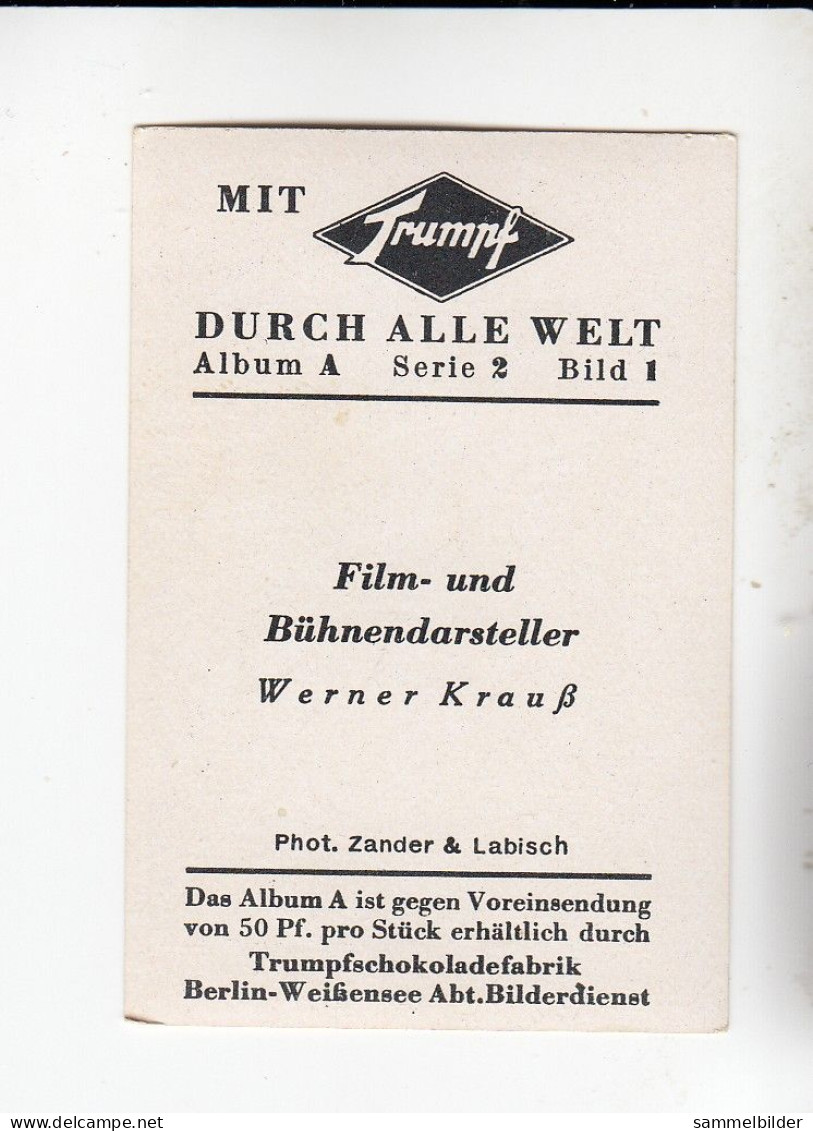 Mit Trumpf Durch Alle Welt Film Und Bühnendarsteller Werner Krauß  A Serie 2 #1 Von 1933 - Andere Merken