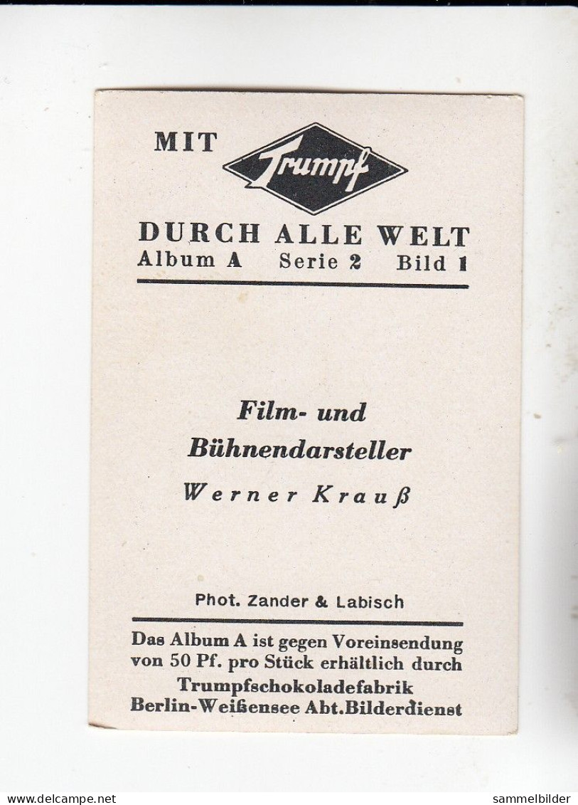 Mit Trumpf Durch Alle Welt Film Und Bühnendarsteller Werner Krauß  A Serie 2 #1 Von 1933 - Sigarette (marche)