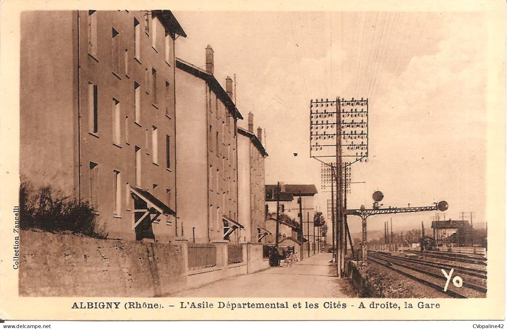 ALBIGNY (69) L'Asile Départemental Et Les Cités - à Droite , La Gare - Sonstige & Ohne Zuordnung
