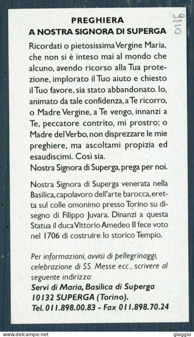 °°° Santino N. 9110 - Preghiera - Superga °°° - Religion & Esotérisme