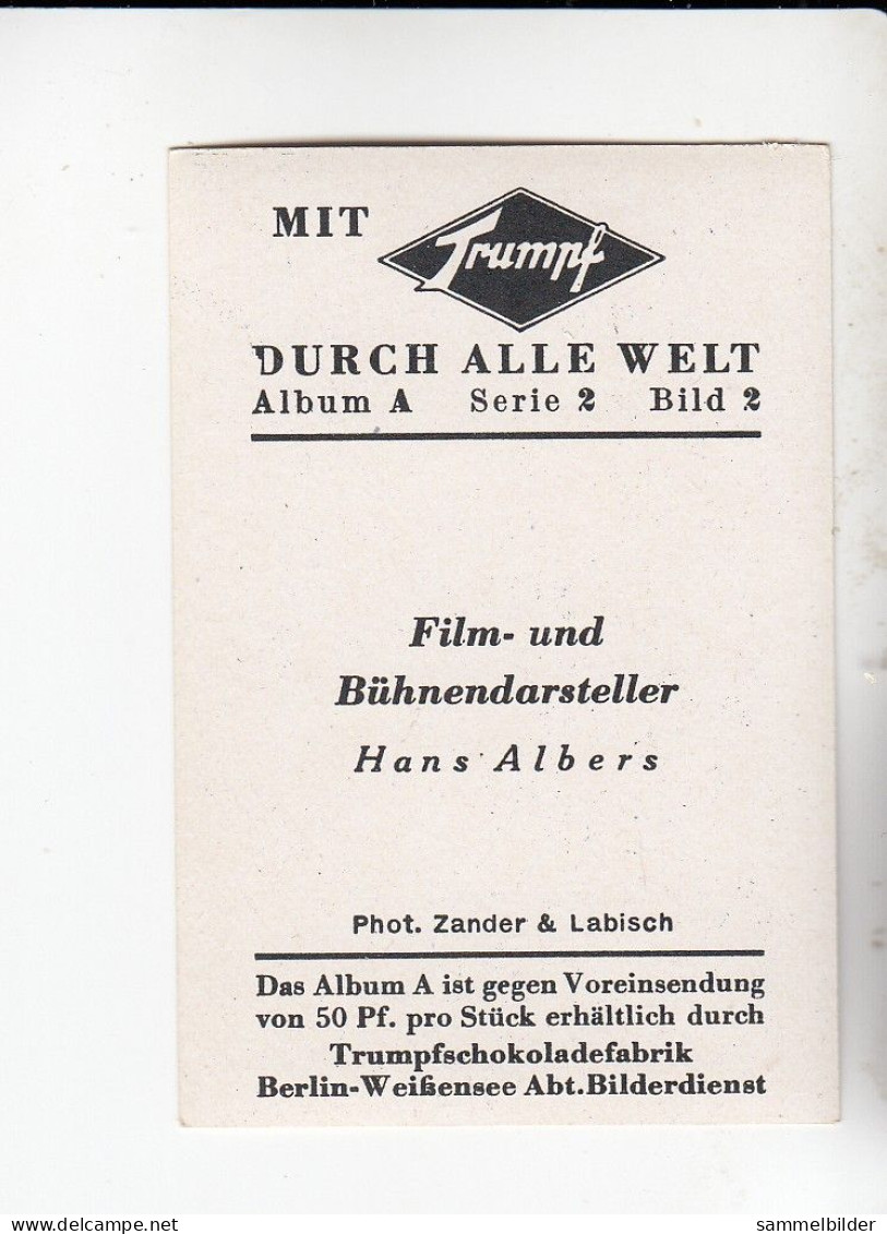 Mit Trumpf Durch Alle Welt Film Und Bühnendarsteller Hans Albers  A Serie 2 #2 Von 1933 - Andere Merken