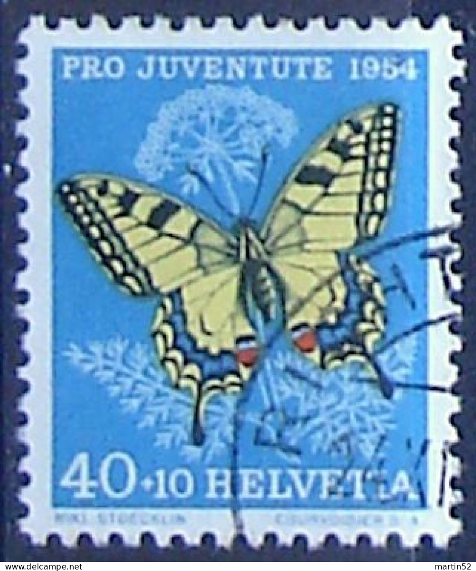 Schweiz Suisse Pro Juventute 1954: Papillo Machaon Zu WI 157 Mi 606 Yv 557 ⊙ RICHTERSWIL 24.XII.54 (Zumstein CHF 10.00) - Used Stamps