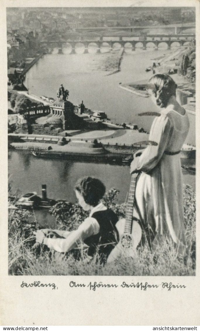 Koblenz Panorama Und Mädchen Gl1935 #102.864 - Autres & Non Classés