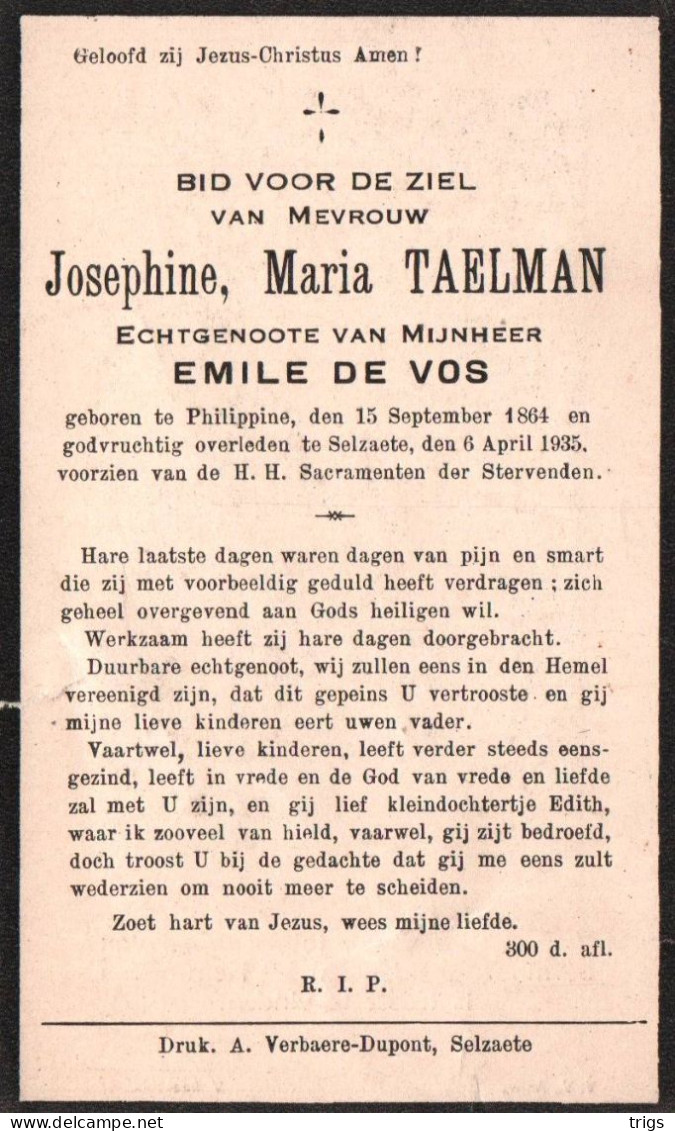 Josephine Maria Taelman 1864-1935) - Andachtsbilder