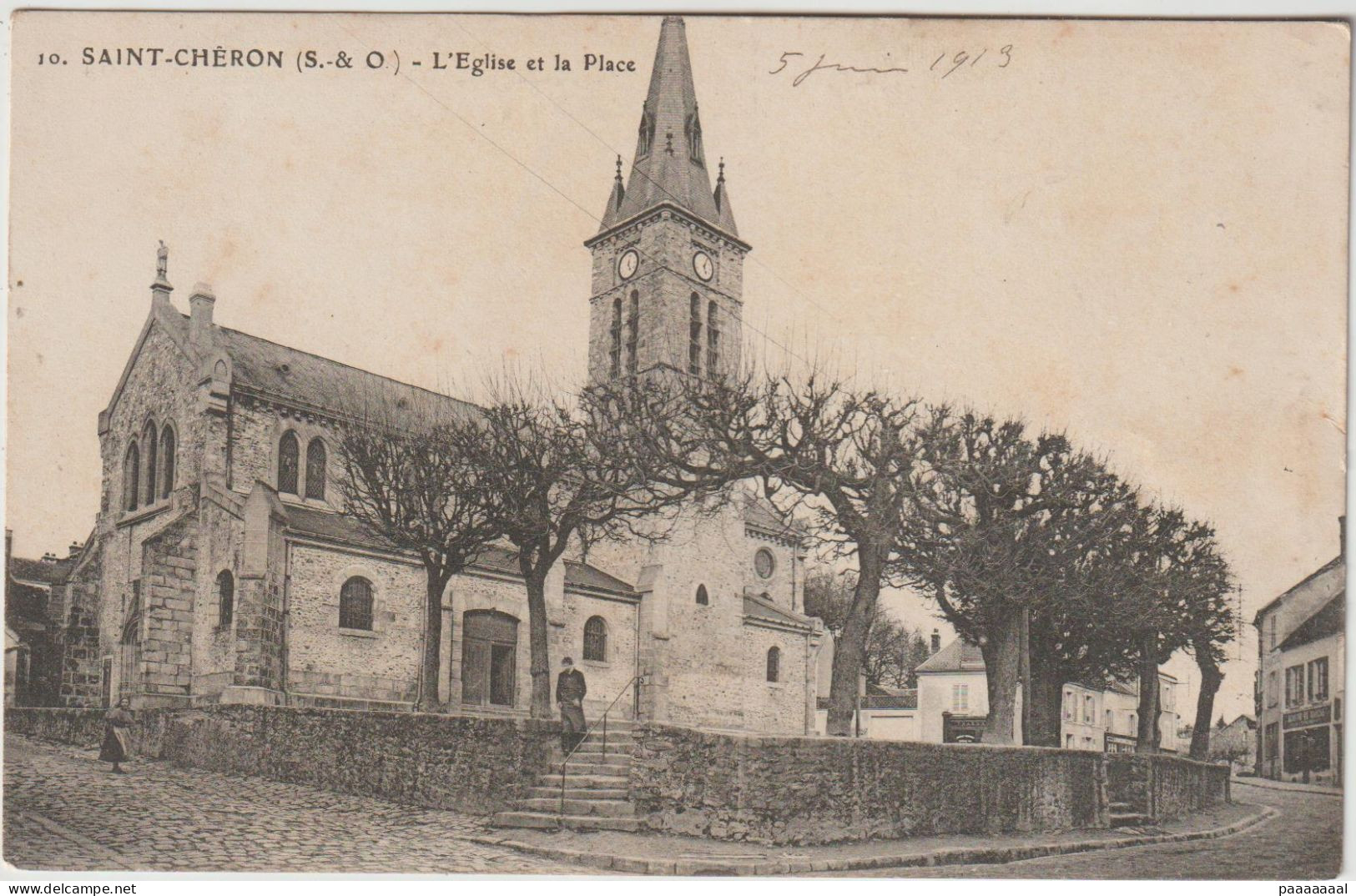 SAINT CHERON  L EGLISE ET LA PLACE - Saint Cheron