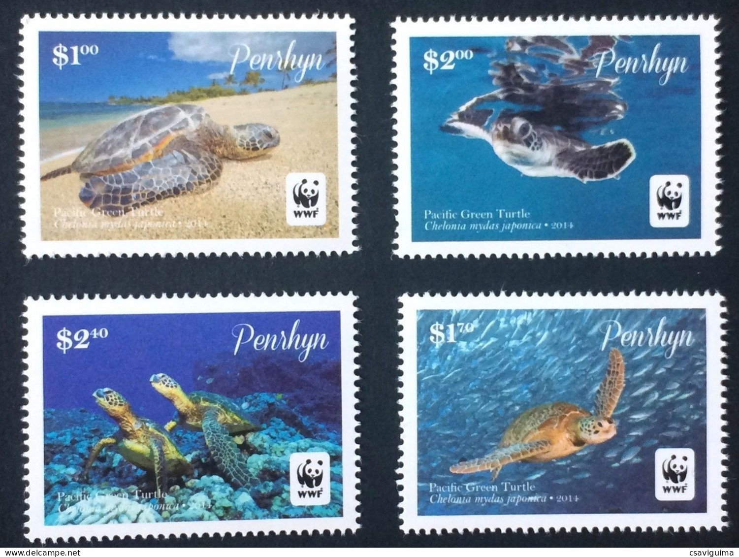 Penrhyn - 2014 - Turtles - Yv 569/72 - Turtles
