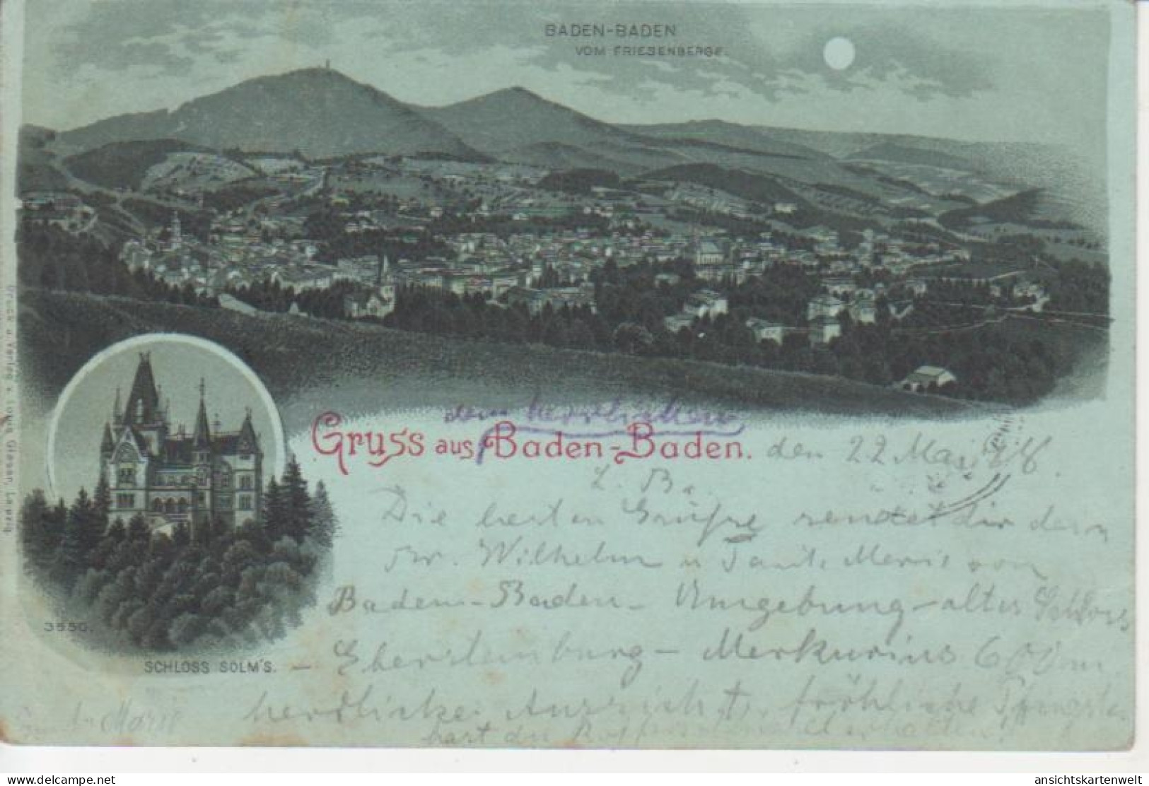 Baden-Baden Schloss Solms Panorama Gl1898 #83.062 - Other & Unclassified