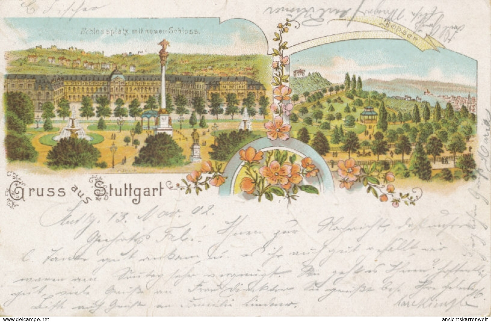 Stuttgart Litho Bopser Schloß Gl1902 #103.054 - Other & Unclassified