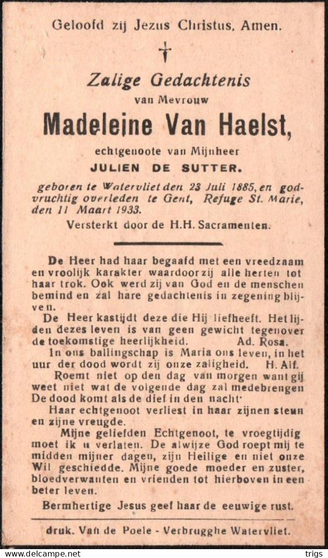 Madeleine Van Haelst (1885-1933) - Andachtsbilder