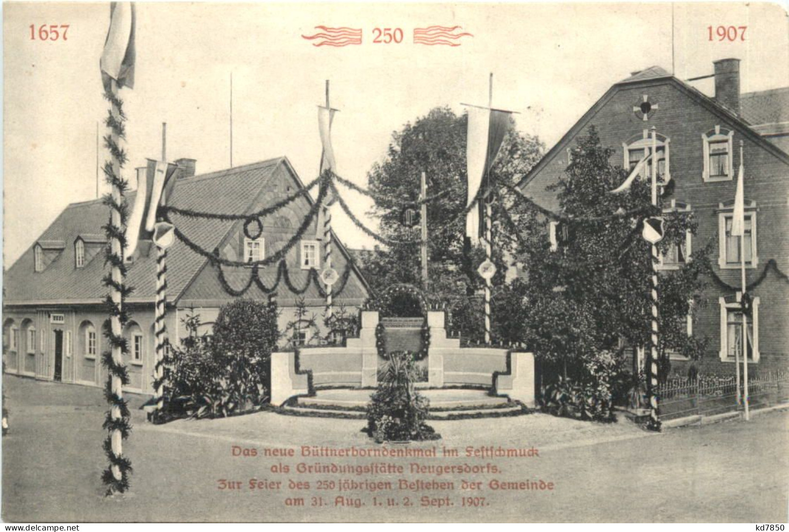 Neugersdorf In Sachsen - Das Neue Büttnerborndenkmal Im Festschmuck 1907 - Ebersbach (Löbau/Zittau)