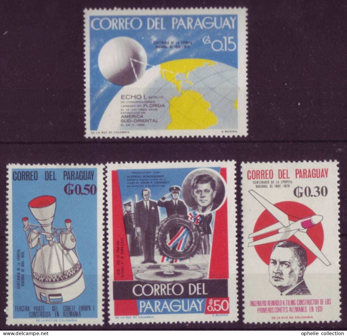 Amérique - Paraguay - Space - 4 Timbres Différents  - 7045 - Paraguay