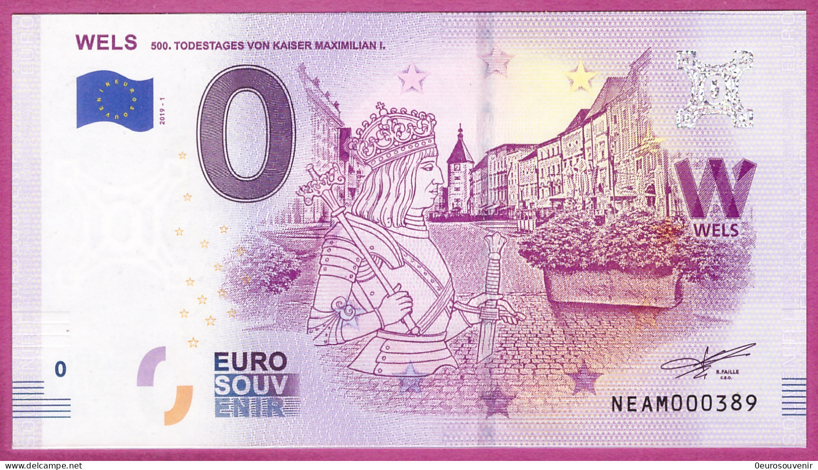 0-Euro NEAM 2019-1 WELS - 500. TODESTAGES VON KAISER MAXIMILIAN I. - Essais Privés / Non-officiels