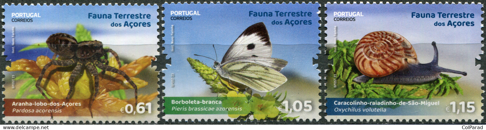 AZORES - 2023 - SET OF 3 STAMPS MNH ** - Terrestrial Fauna Of The Azores - Azoren