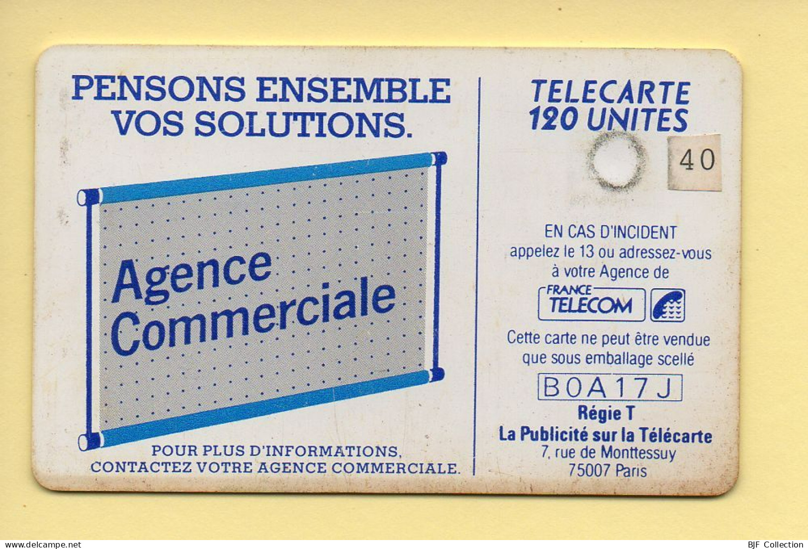 Télécarte : 600 Agences / 120 Unités : Numéro B0A17J (voir Cadre, Texte Et Numérotation) - “600 Agences”