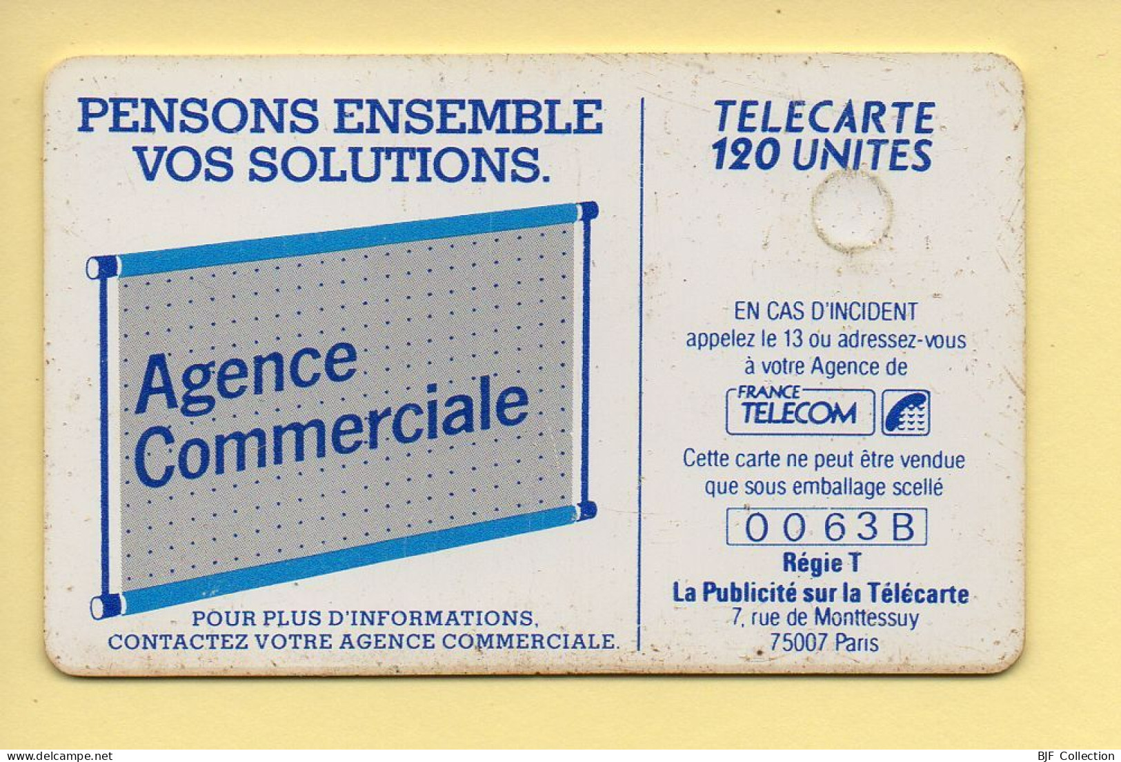 Télécarte : 600 Agences / 120 Unités : Numéro 0063B (voir Cadre, Texte Et Numérotation) - “600 Agences”