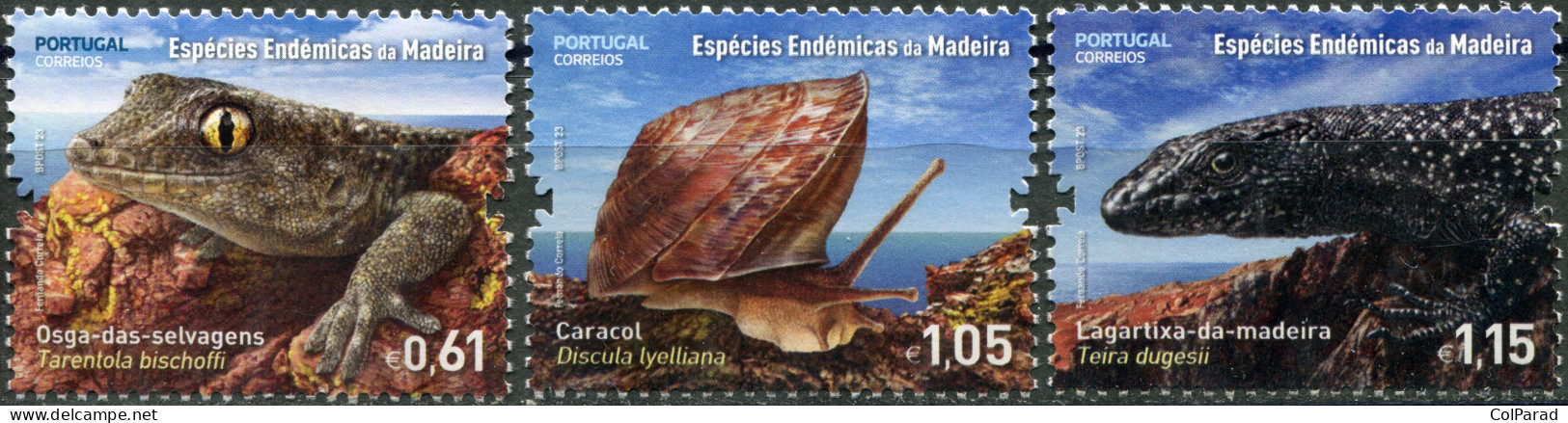 MADEIRA - 2023 - SET OF 3 STAMPS MNH ** - Terrestrial Fauna Of The Madeira - Madère