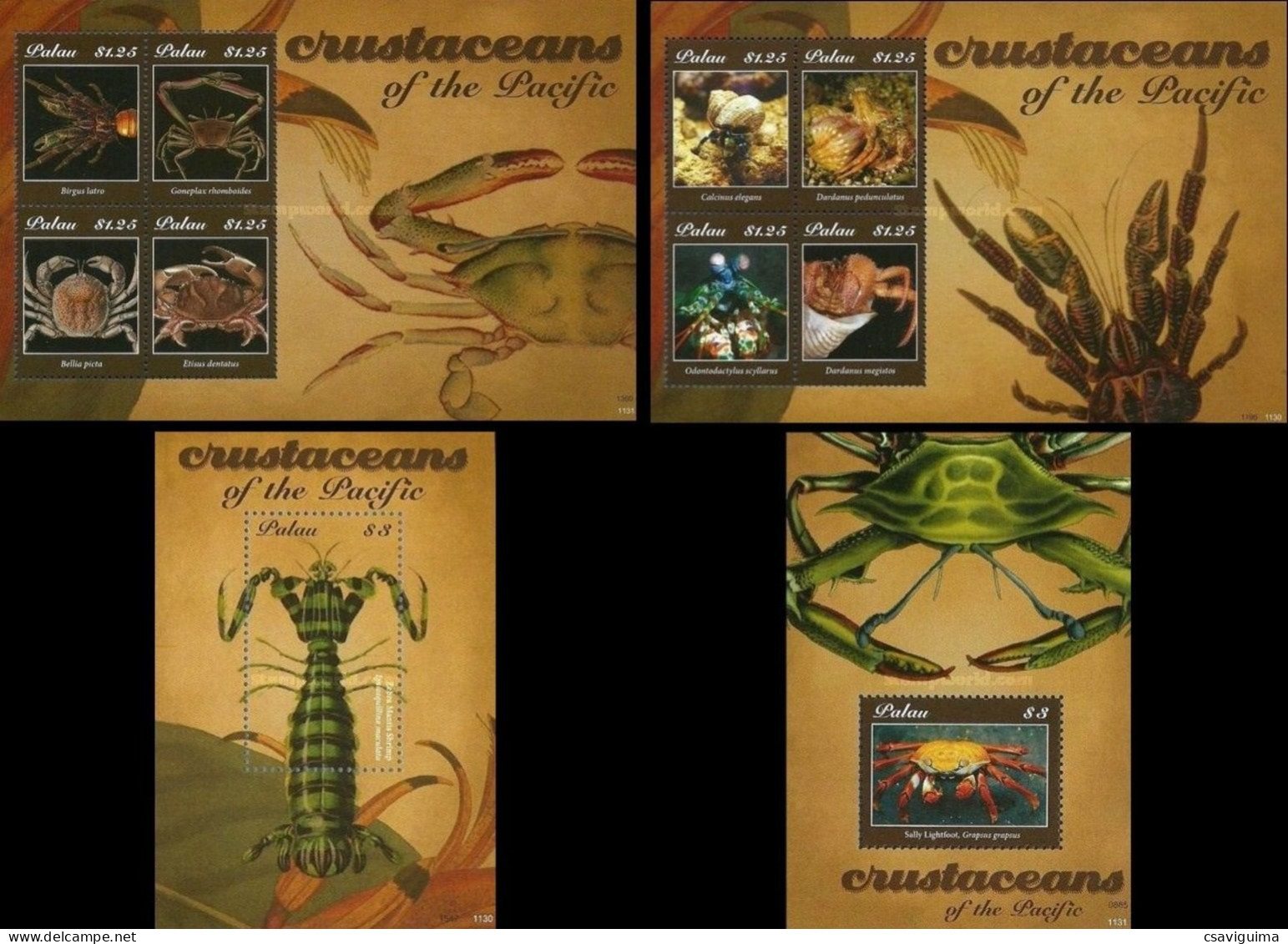 Palau - 2011 - Crustaceans - Yv 2698/01 + 2702/05 + Bf 237/38 - Crustacés