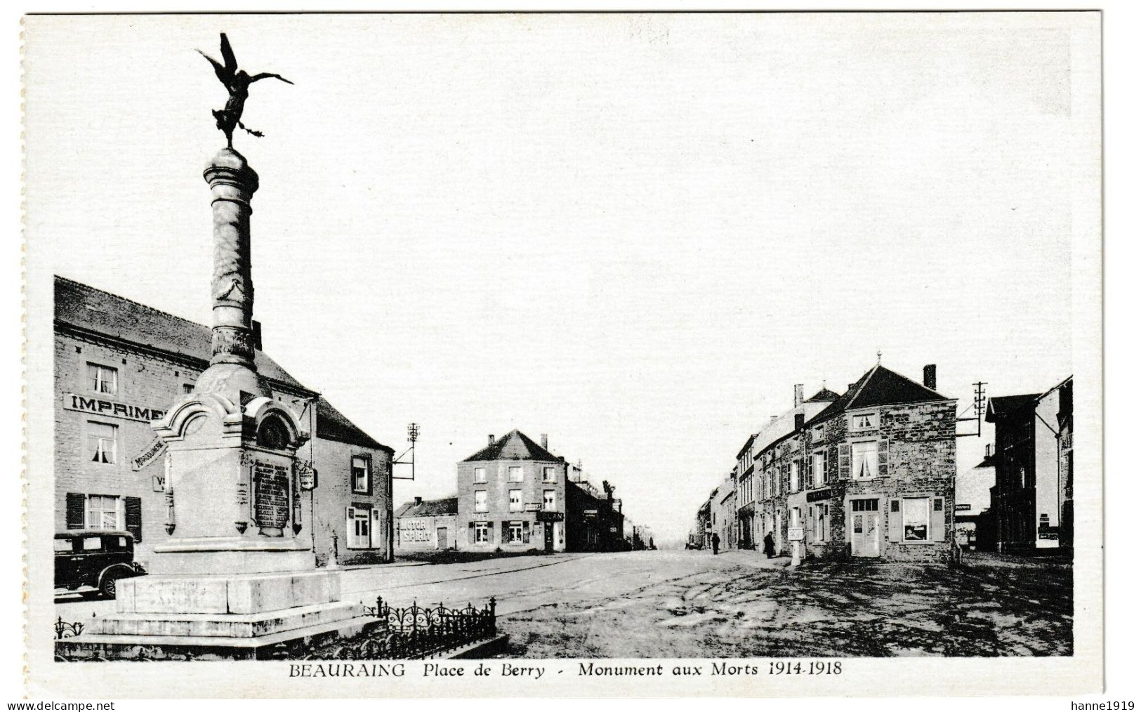 Beauraing Place De Berry Monument Aux Morts 1914 Photo Carte Htje - Beauraing