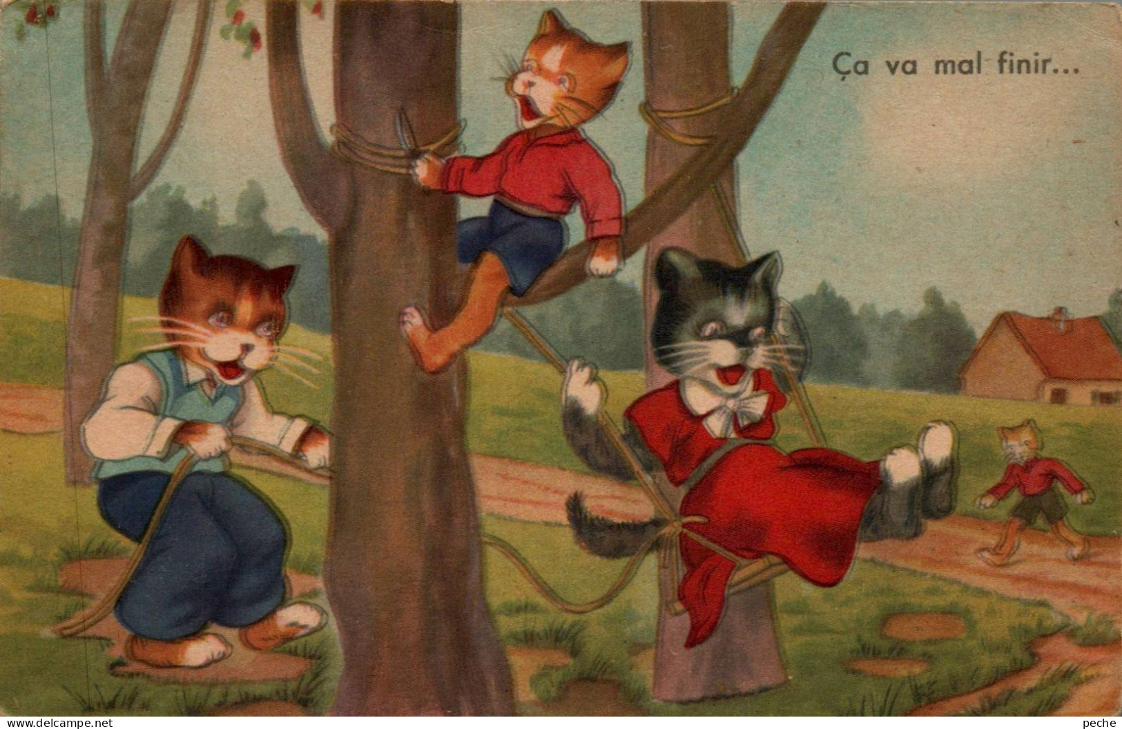 N°115 W -cpa Illustrateur -chats Humanisés- - Zeitgenössisch (ab 1950)