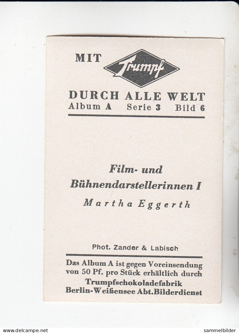 Mit Trumpf Durch Alle Welt Film Und Bühnendarstellerinnen I Martha Eggerth   A Serie 3 #6 Von 1933 - Autres Marques