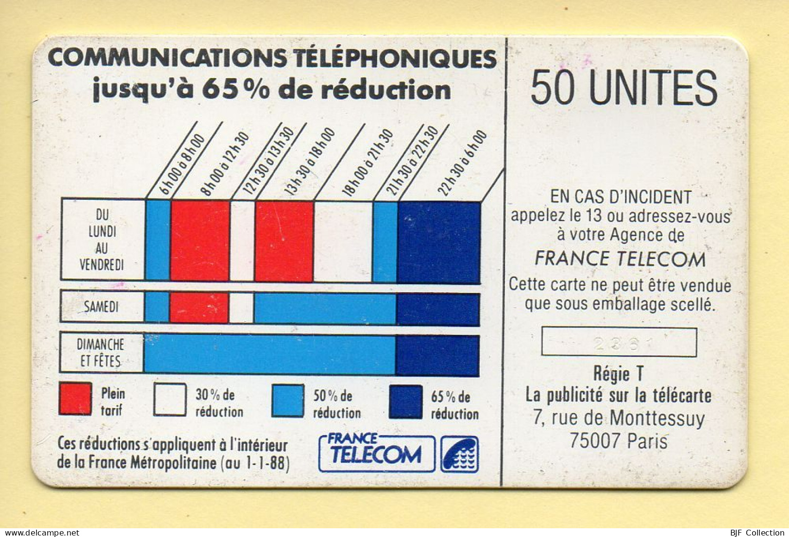 Télécarte : CORDON / 50 Unités : Numéro 2361 (voir Cadre Et Numérotation) - Telefonschnur (Cordon)