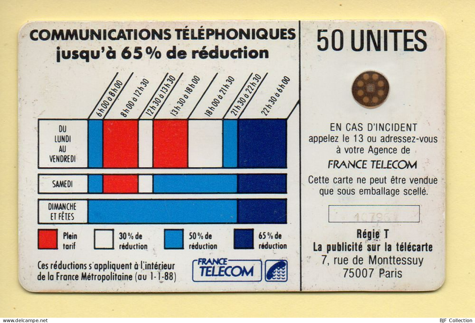 Télécarte : CORDON / 50 Unités : Numéro 107961 (voir Cadre Et Numérotation) - Telefonschnur (Cordon)