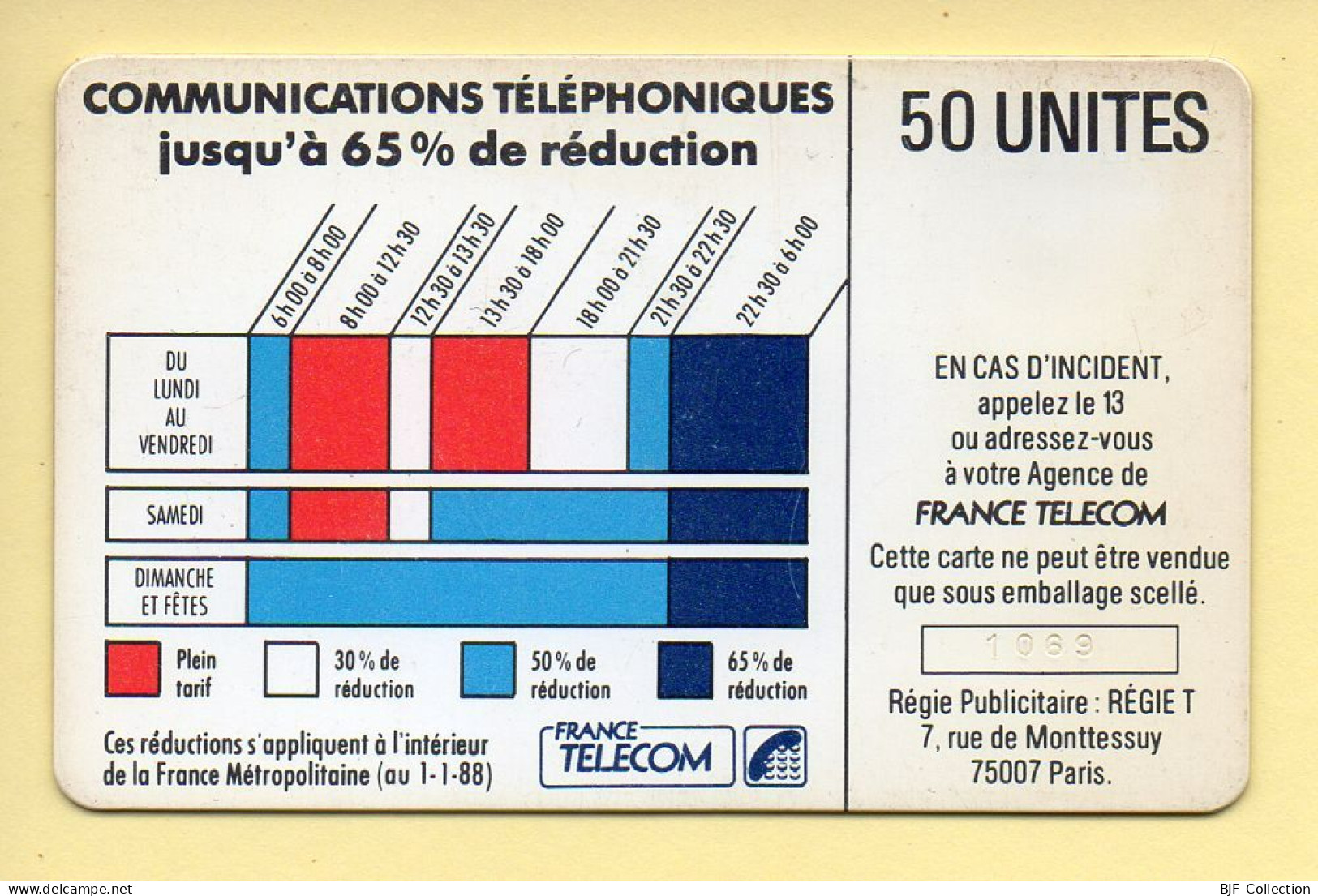 Télécarte : CORDON / 50 Unités : Numéro 1069 (voir Cadre Et Numérotation) - Telefonschnur (Cordon)