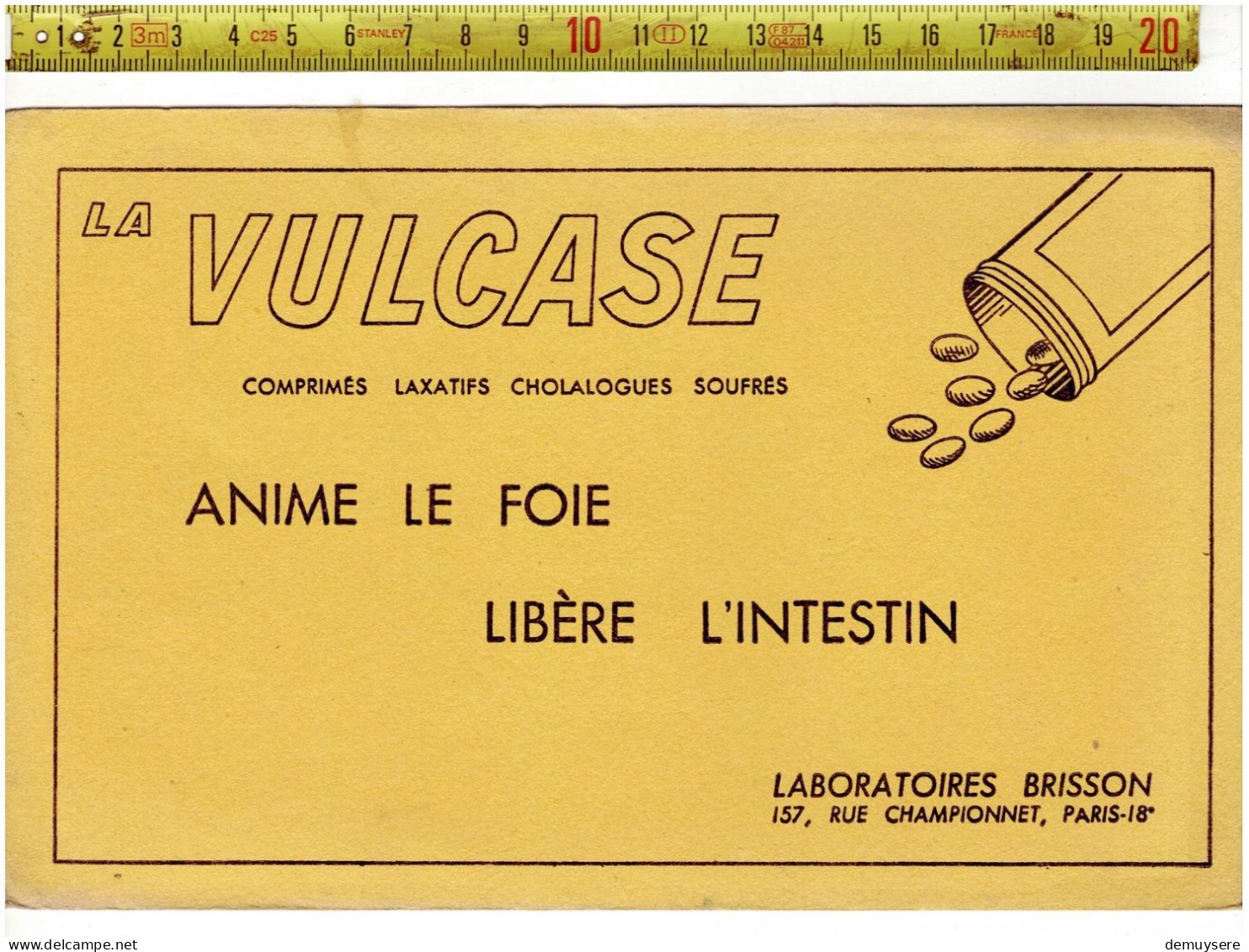 SOLDE 2021 ( BUVARD ?) LA VULCASE - ANIME  LE FOIE LIBERE L INTESTIN - LABORATOIRS BRISSON PARIS - Publicités