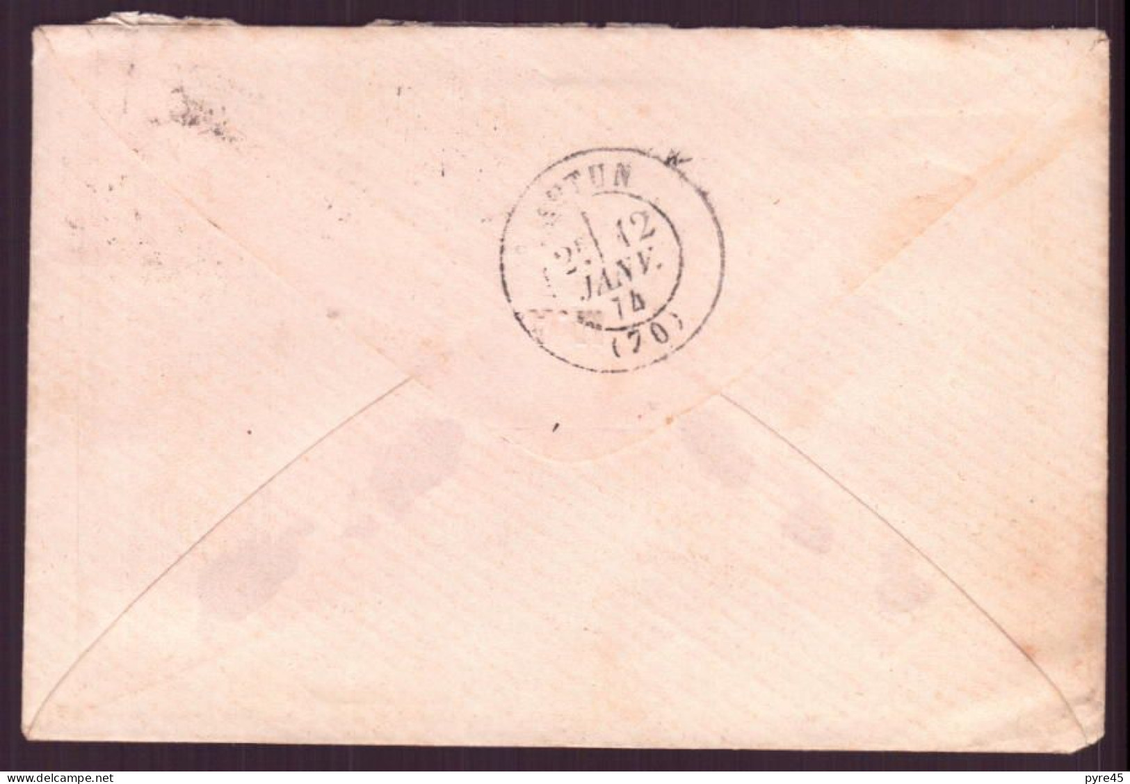 France, Enveloppe Du 11 Janvier 1874, LGC 1307, De Dijon Pour Autun ( Côte 4€ ) - 1871-1875 Ceres