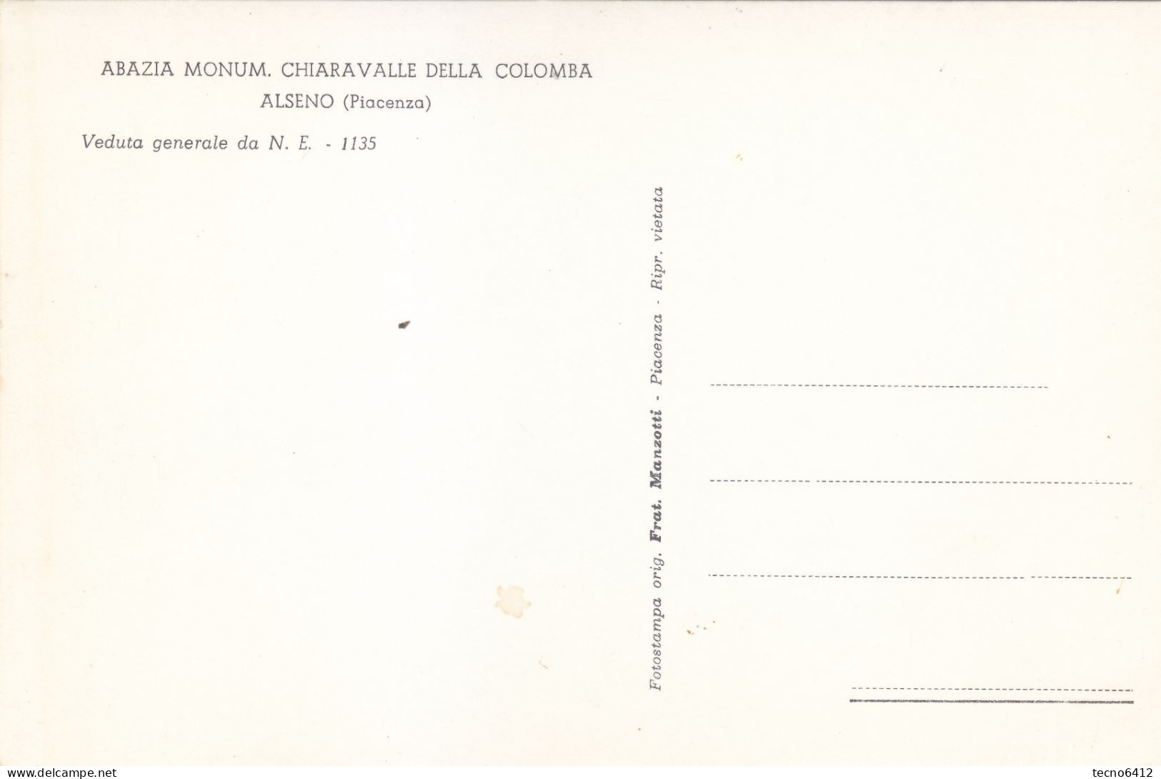 Abazia Monumentale Chiaravalle Della Colomba Alseno(piacenza) - Non Viaggiata - Piacenza