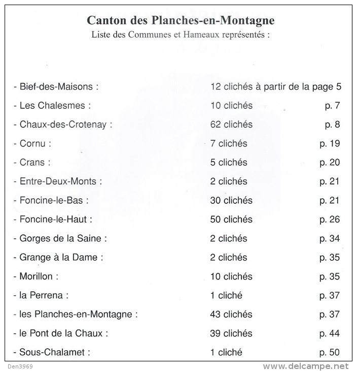 Argus Et Répertoire Des Cartes Postales Du Jura - Cantons Des PLANCHES-en-MONTAGNE Et SAINT-LAURENT-en-GRANDVAU X - Libri & Cataloghi