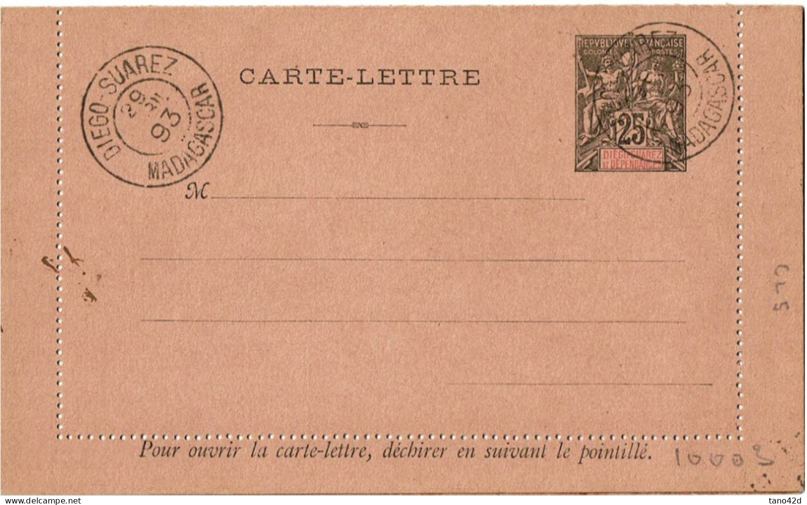 CTN85E - DIEGO SUAREZ TYPE ALLEGORIE CL 25c ACEP N°5 OBL. PHILATELIQUE - Oblitérés