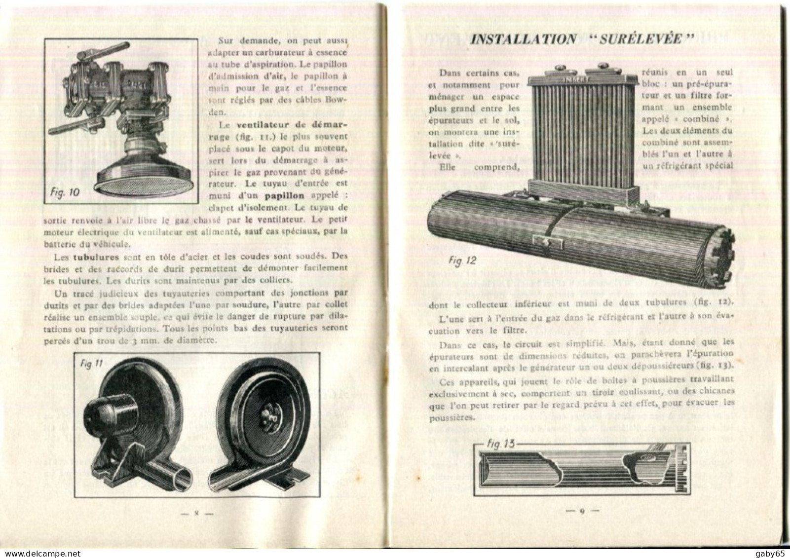 DESCRIPTION,FONCTIONNEMENT,ENTRETIEN DU GAZOGÈNE A BOIS " IMBERT " GAZOGÈNES IMBERT 49 RUE DU COLISÉE.PARIS. - Unclassified