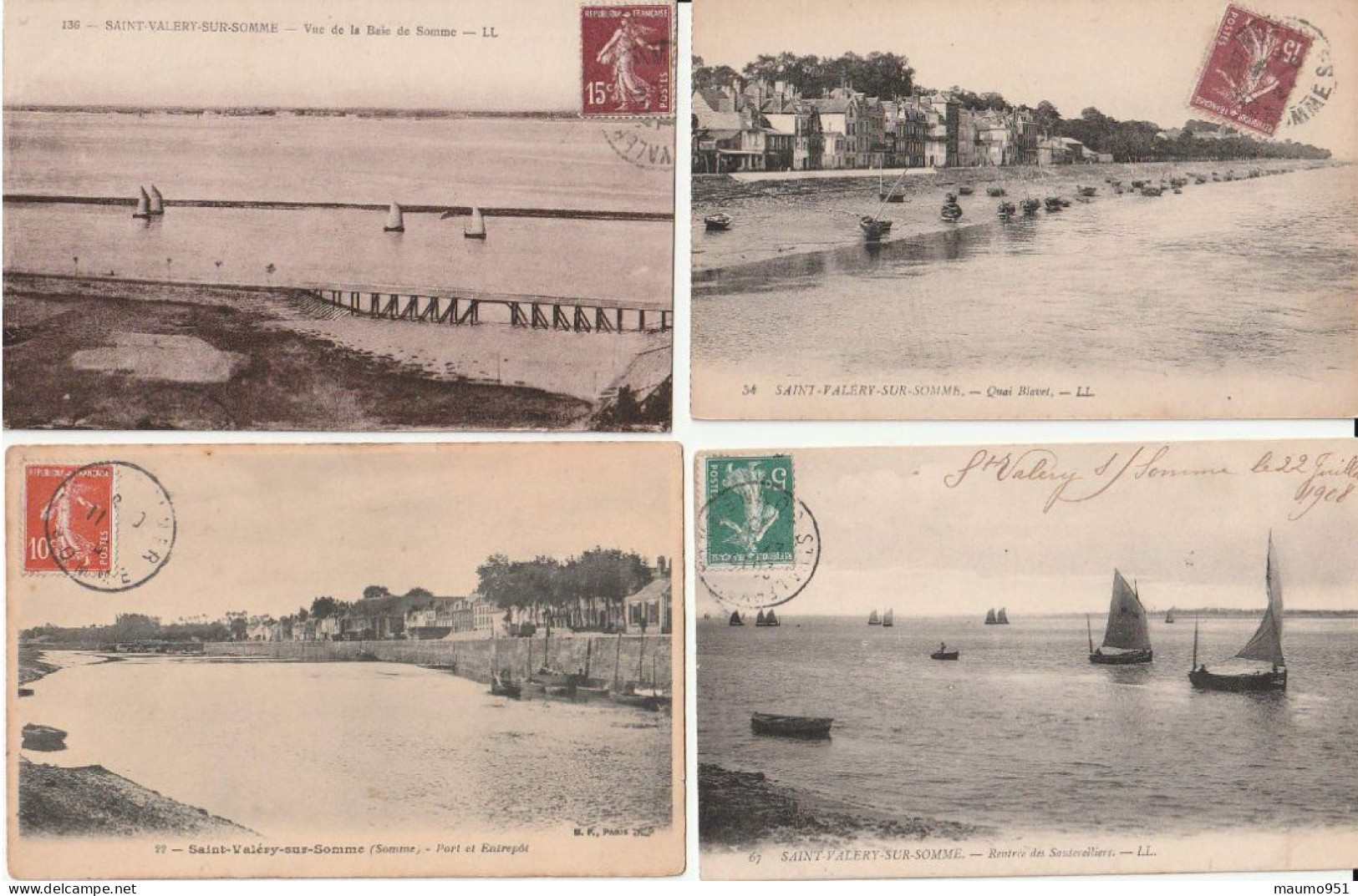 80 SOMME - Lot De 4 CPA. De Saint Valéry  (svs 9 ) - Saint Valery Sur Somme