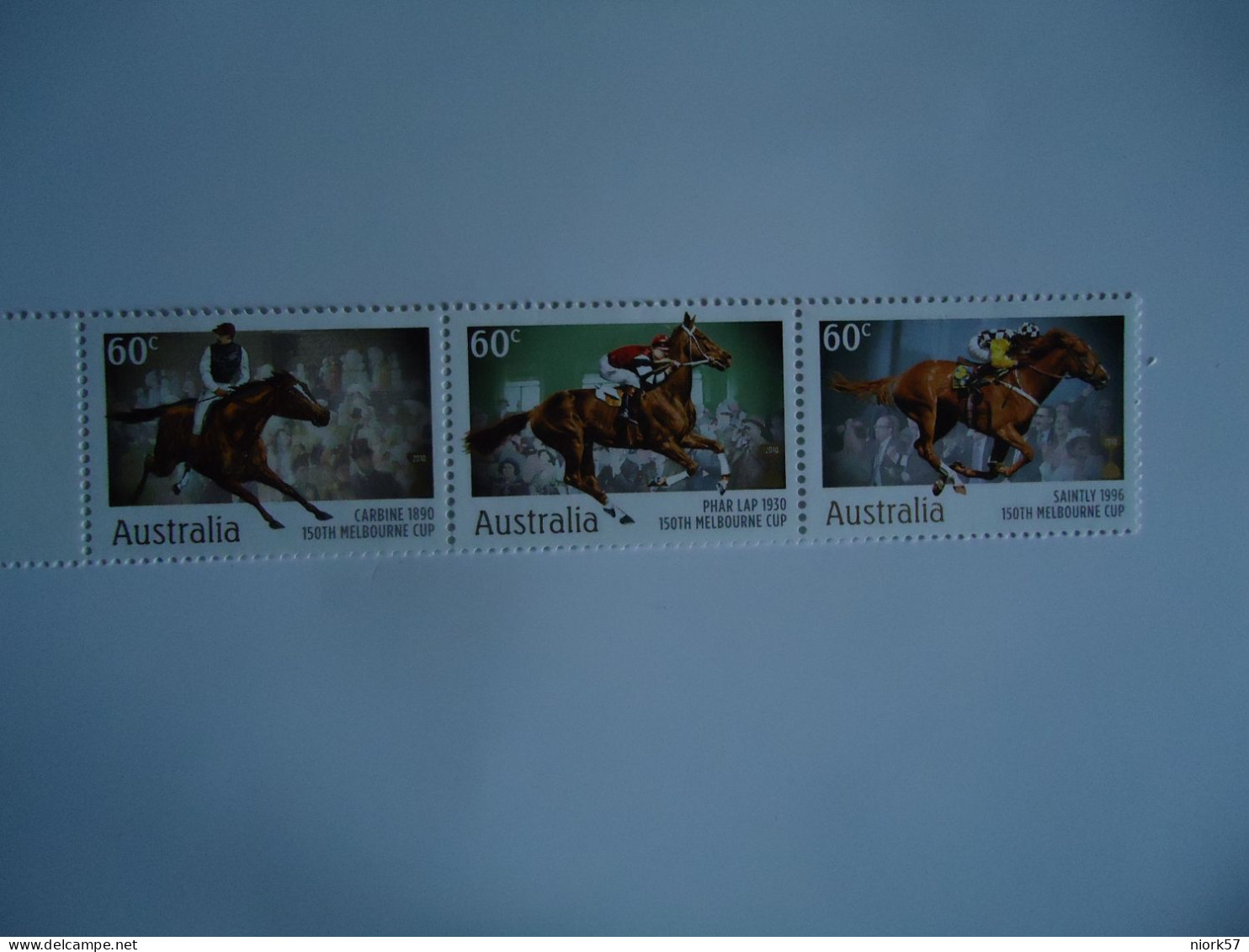 AUSTRALIA  MNH   SE TENANT  3  ANIMALS  HORSES 1996 - Caballos