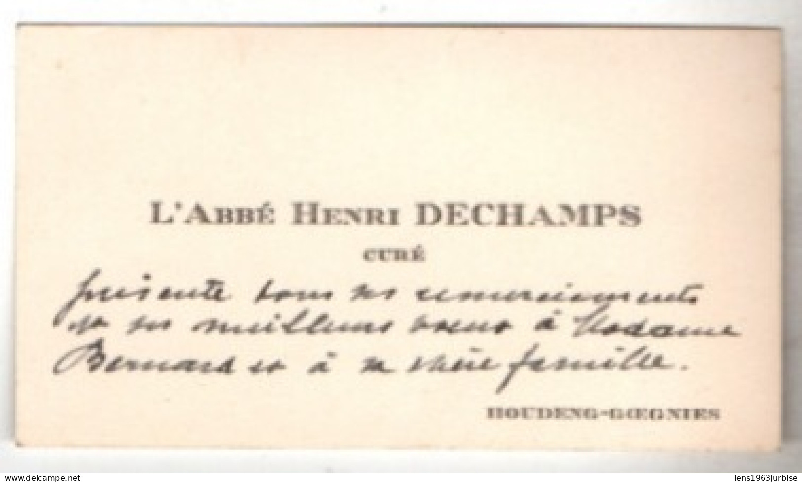 Houdeng - Goegnies , Curé - Visiting Cards