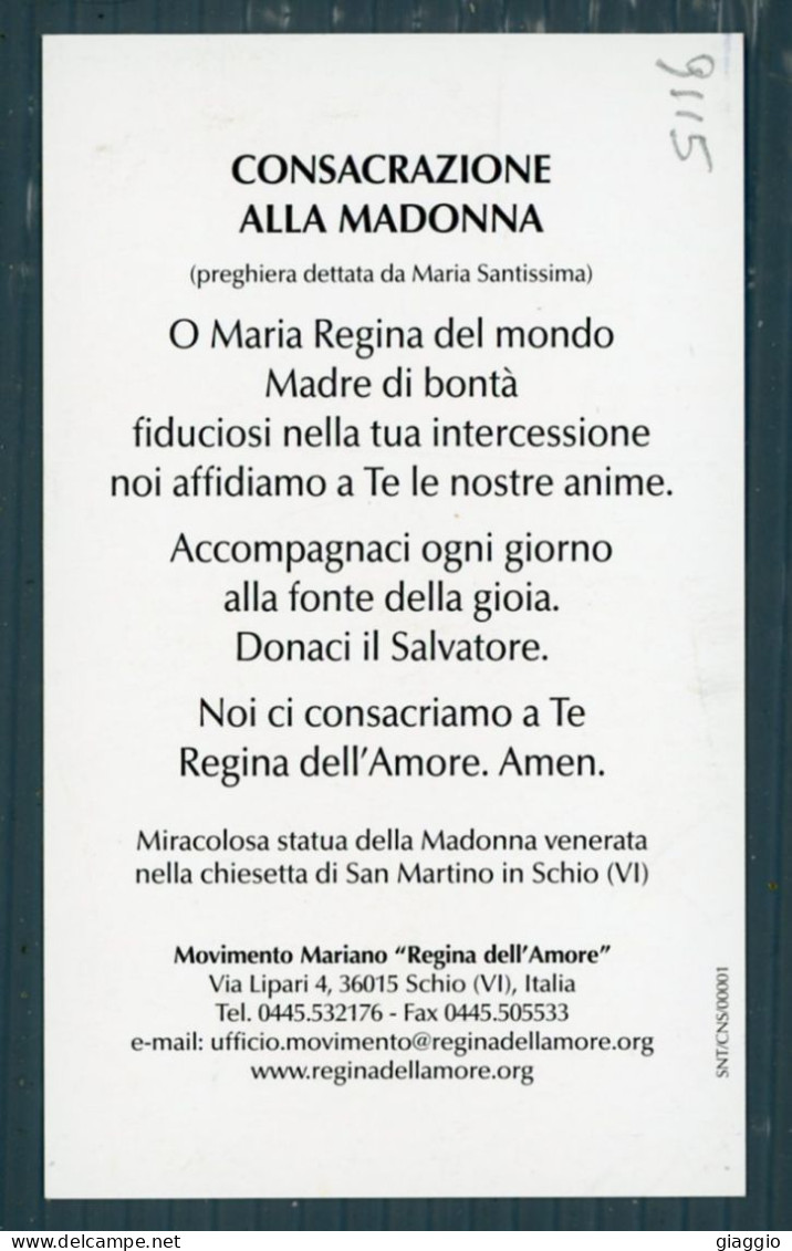 °°° Santino N. 9115 - Regina Dell'amore °°° - Godsdienst & Esoterisme