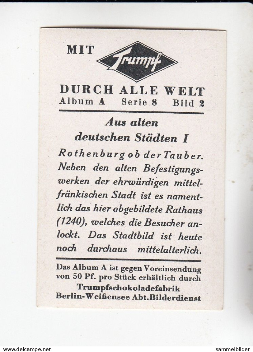 Mit Trumpf Durch Alle Welt Aus Alten Deutschen Städten I Rothenburg Ob Der Tauber  A Serie 8 #2 Von 1933 - Sigarette (marche)