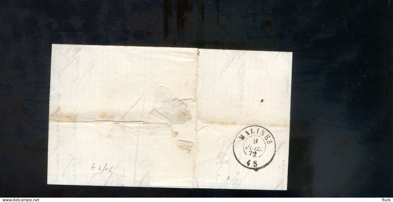 België OCB30 Gestempeld Op Brief Courtrai-Malines 1872 Perfect (2 Scans) - 1869-1883 Leopoldo II