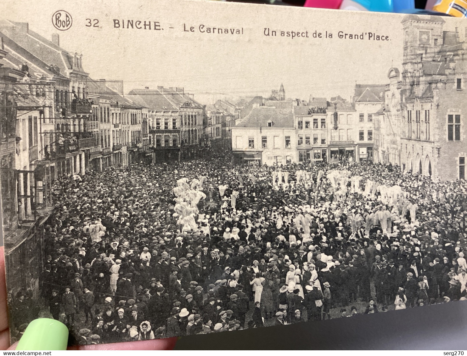 Cartolina Illustrata Le Carnaval De Binche Un Aspect De La Grand Place - Binche