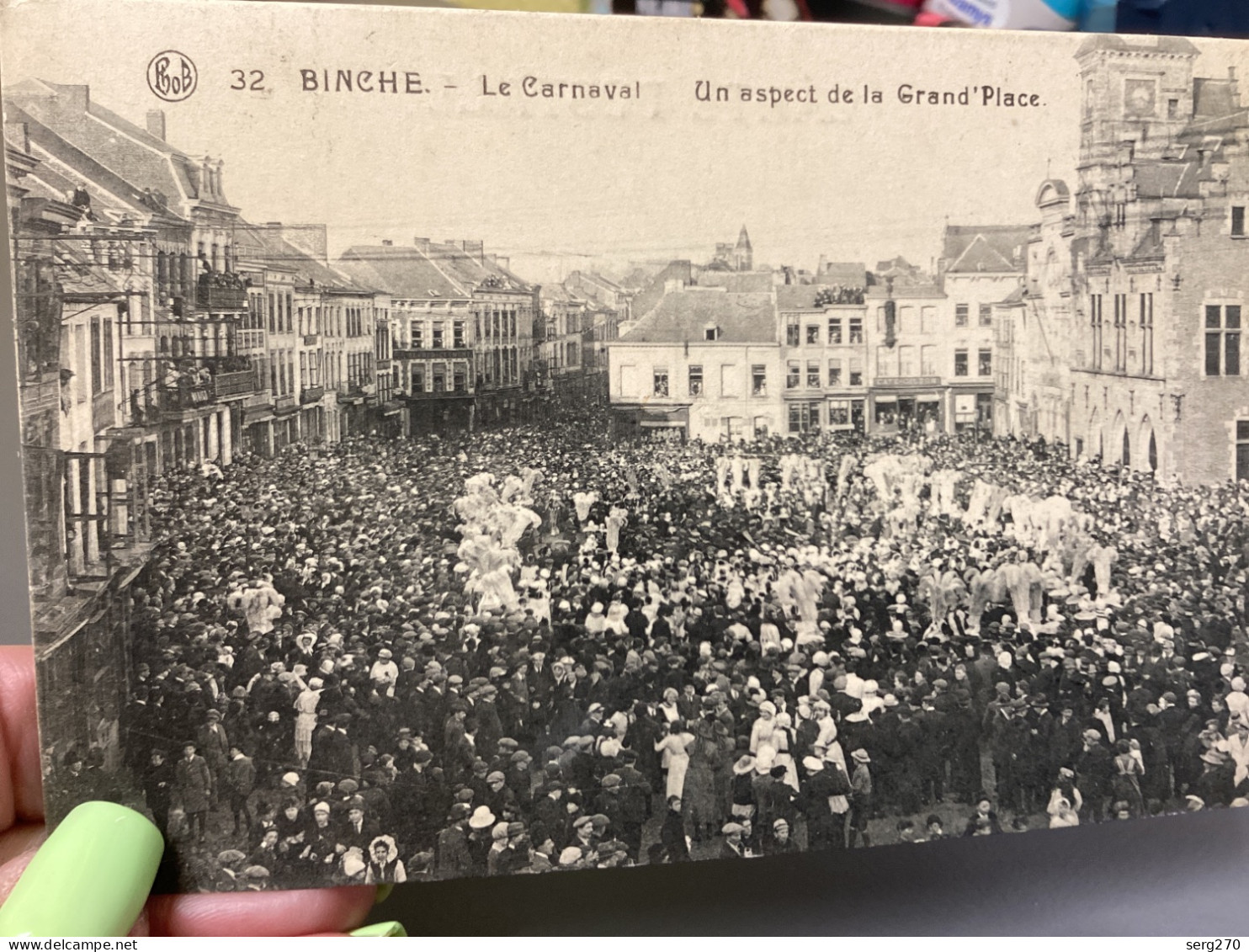 Cartolina Illustrata Le Carnaval De Binche Un Aspect De La Grand Place - Binche