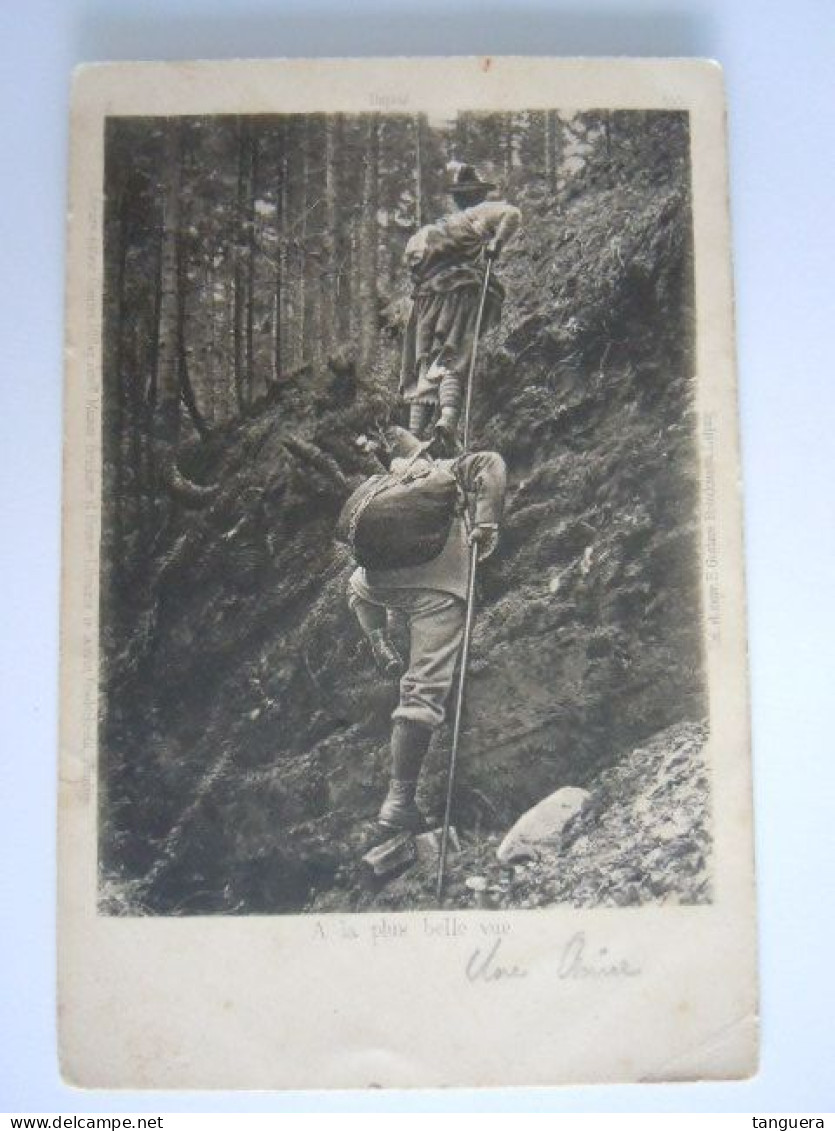 A La Plus Belle Vue Alpinisme Edit Charles Mittag Thuringe Précurseur Circulée Spa 1904 - Mountaineering, Alpinism